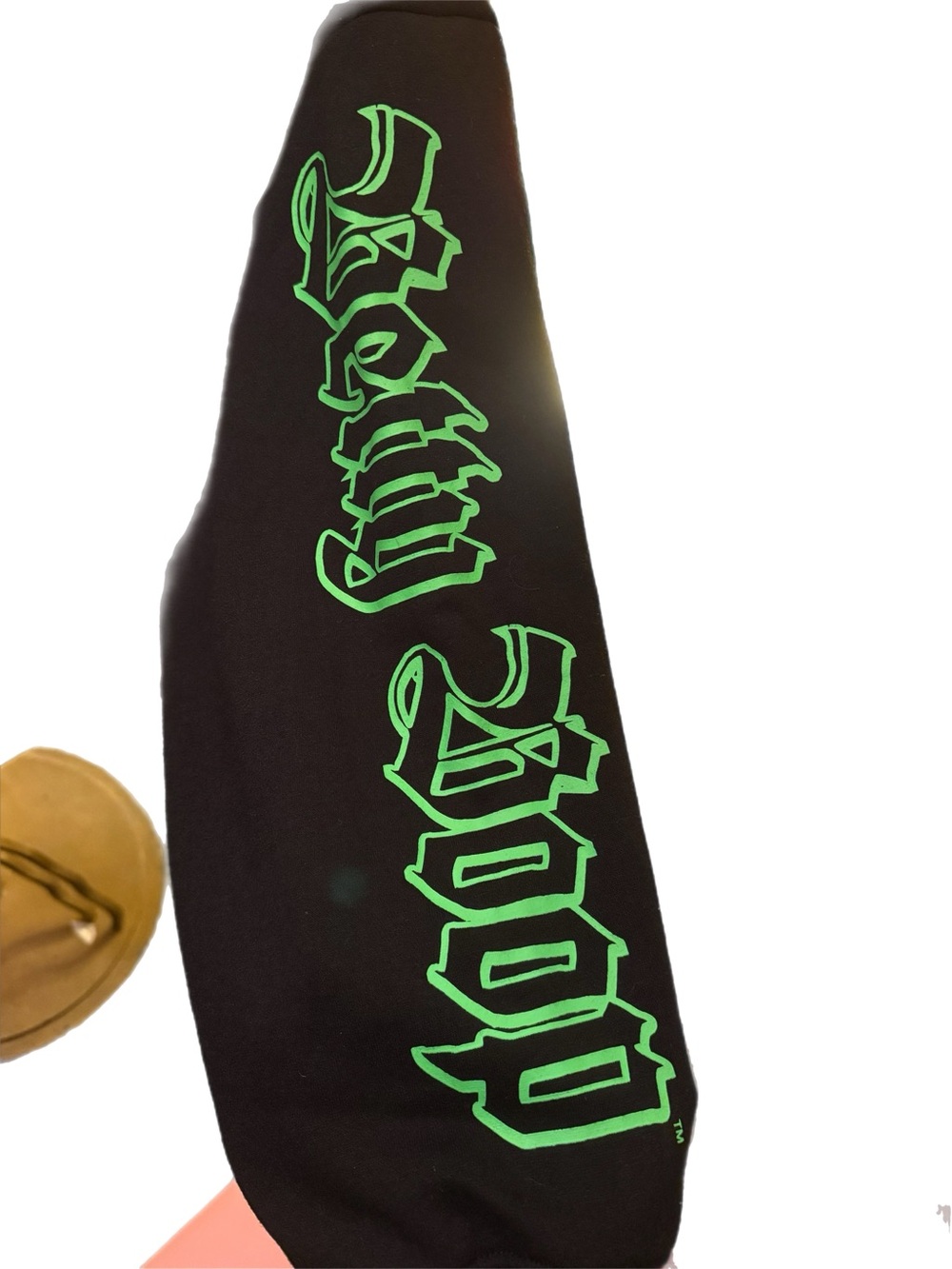 Betty Boop Black Zip Hoodie with Neon Green Details - Picture 3 of 6